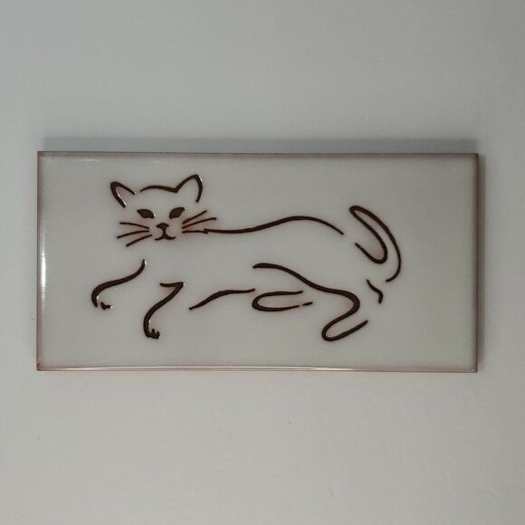 Vintage Ceramic Cat Tile Arius of Santa Fe 1986 - Picture 1 of 9
